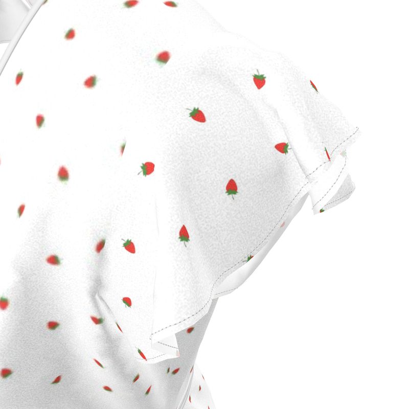 Strawberry Cat Flared wrap dress