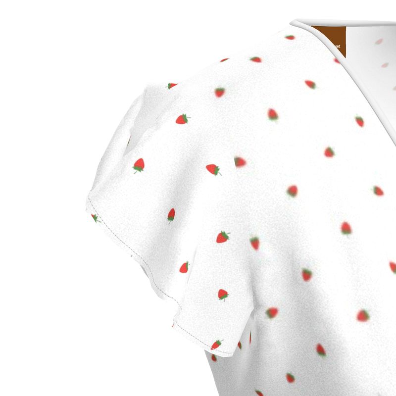 Strawberry Cat Flared wrap dress