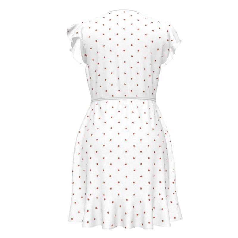 Strawberry Cat Flared wrap dress