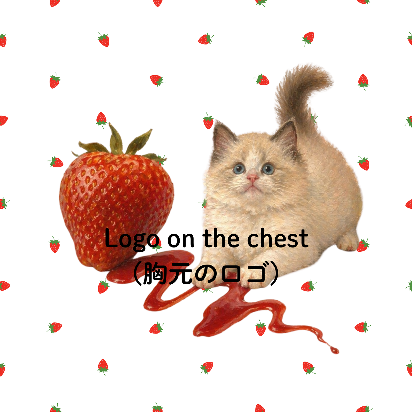 Strawberry Cat Flared wrap dress